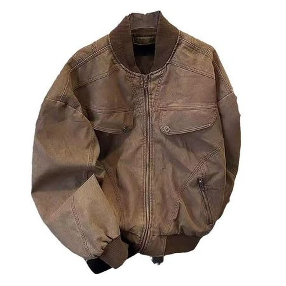Spring and Autumn Corduroy Baseball Collar Jacket Men's Retro Jacket