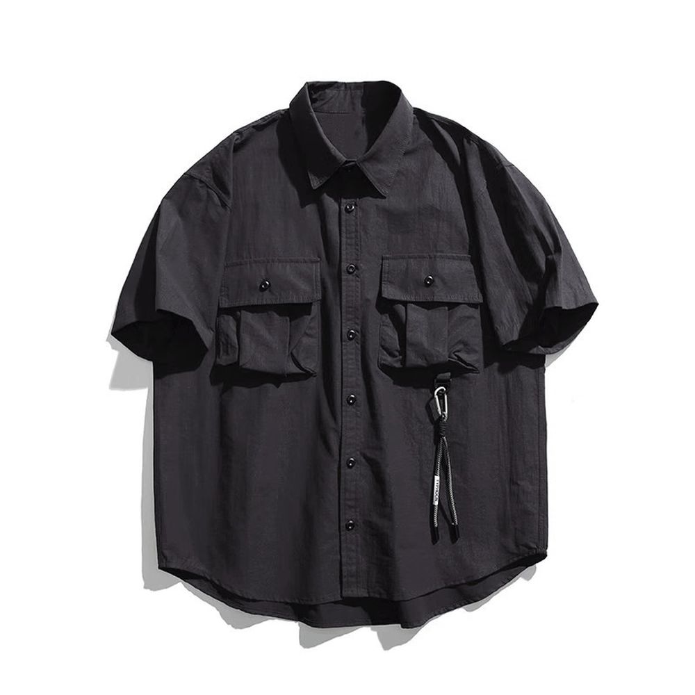 Retro Workwear Short-Sleeved Shirt Men's Outdoor Casual Versatile Youth Shirt Jacket